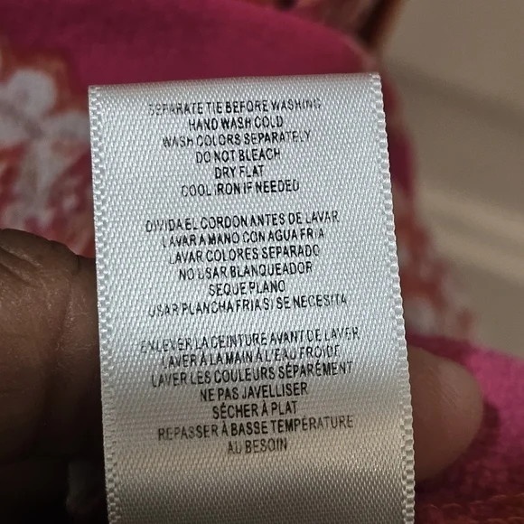 Maison TaraFloral Orange and Pink Maxi Dress Size 18w Maxi Ocean Tiered Beach - Picture 10 of 13